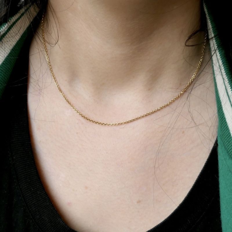 Image 8 of Gold jasseron link chain | 39.5 cm