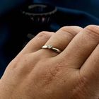 Image 4 of White Gold Solitaire Ring; Diamond 0.04 ct.; 14 Karat; Size 16.75