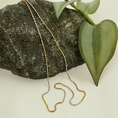 Image 2 of 18K tricolor gold fantasy link chain | 40 cm