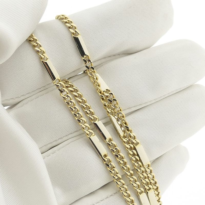 Image 6 of Two-tone gold Figaro/gourmet link chain