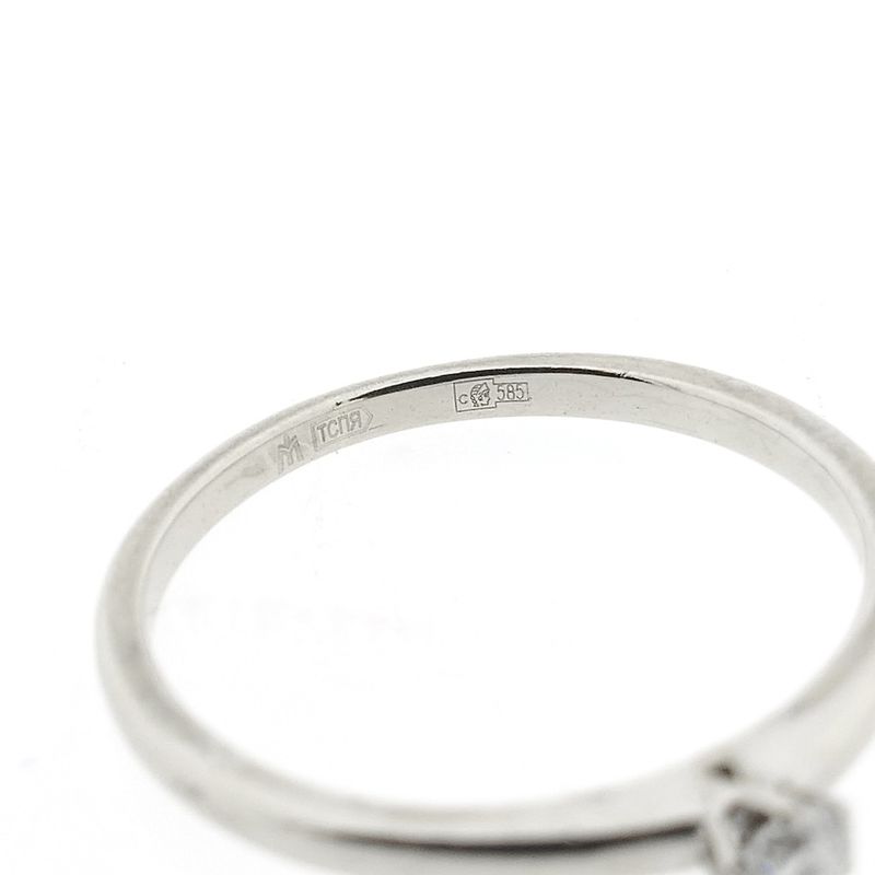 Image 6 of White gold solitaire ring with diamond | 0.08 ct.