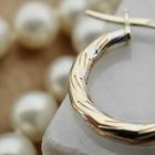 Image 4 of 18K Two-tone gold earrings | Ø 14 mm