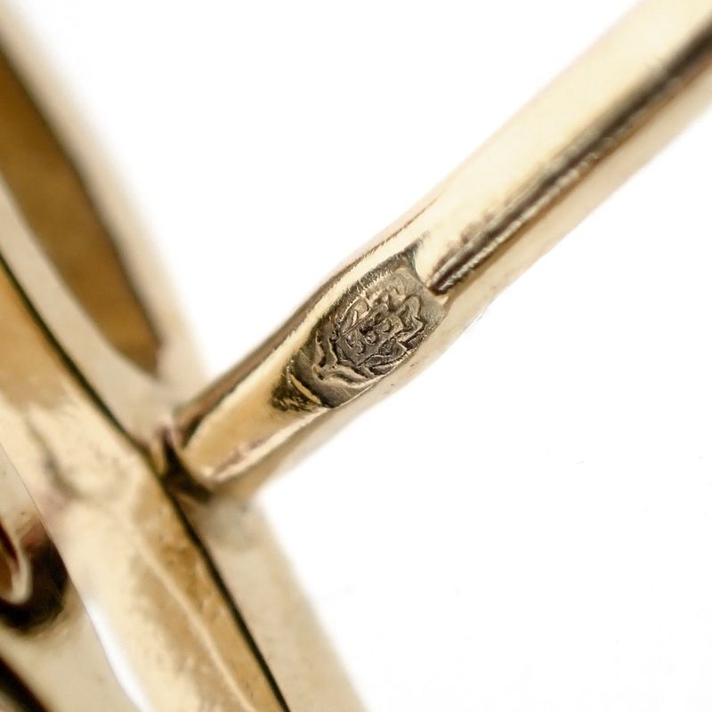 Image 5 of Bicolor gold stud earrings with diamond | 0.01 ct.