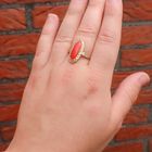 Image 4 of Gold ring with red coral | Vintage