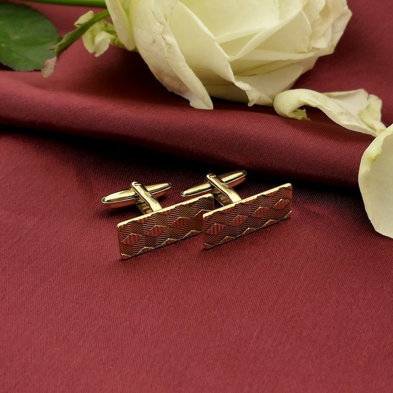 Image 7 of Vintage gold cufflinks with pattern