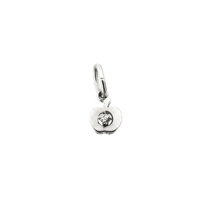 Image 1 of White gold apple pendant with diamond | 0.02 ct.