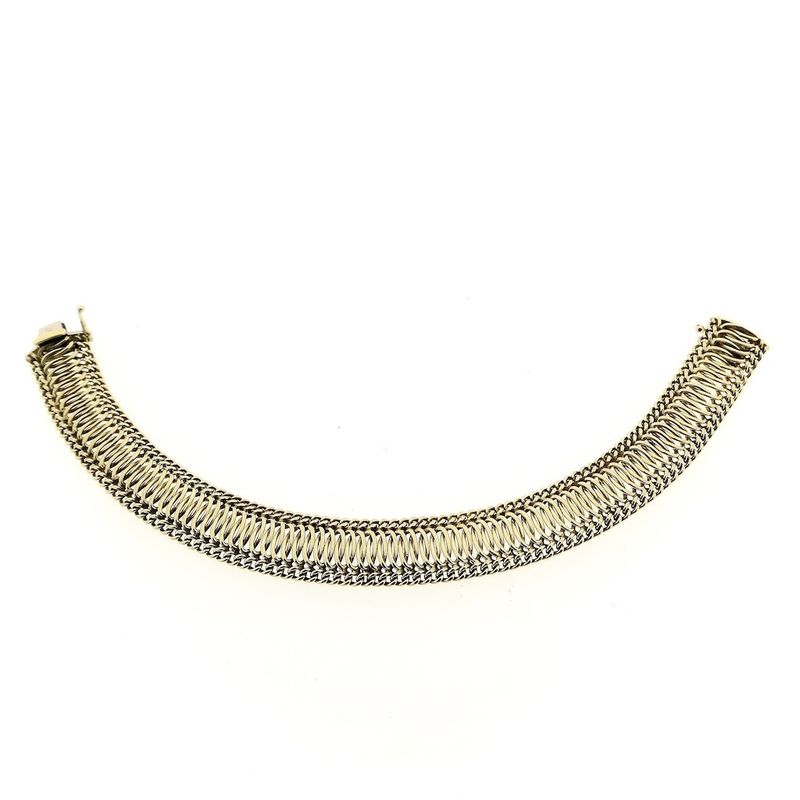 Image 7 of Gold wide link bracelet