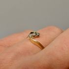 Image 7 of Gold ring with diamonds; 0.015 ct.