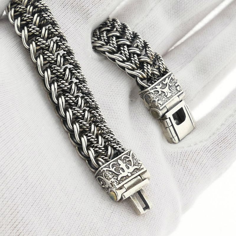 Image 8 of Silver Wide Fantasy/Fox Tail Link Bracelet