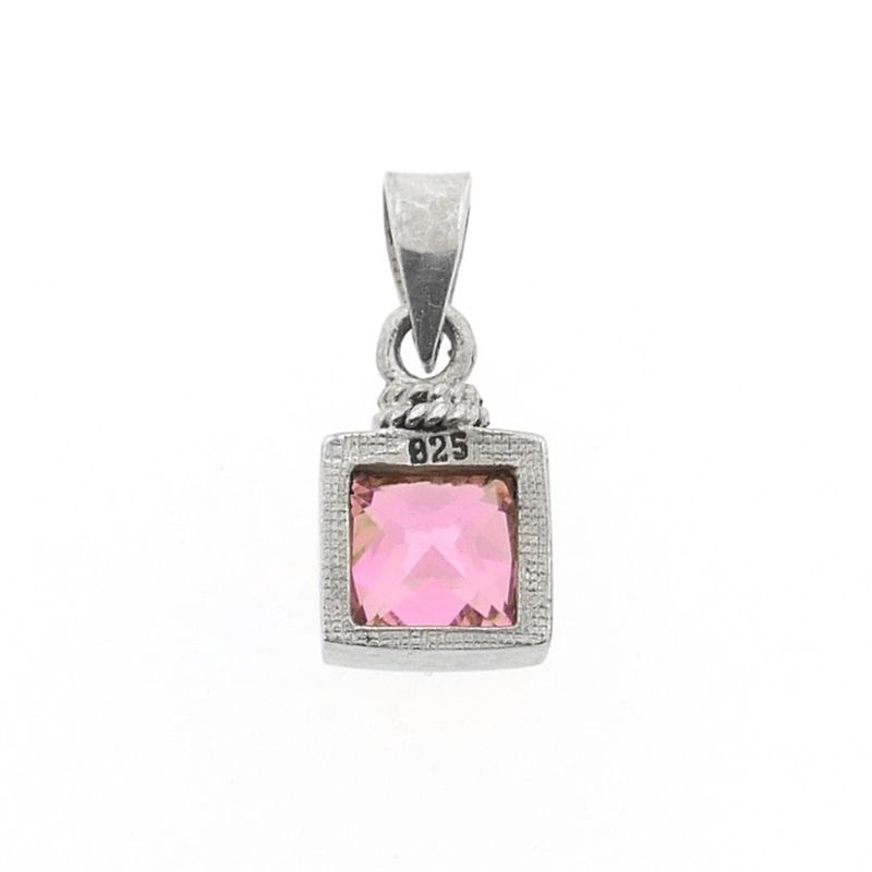 Image 3 of Silver pendant with pink zirconia