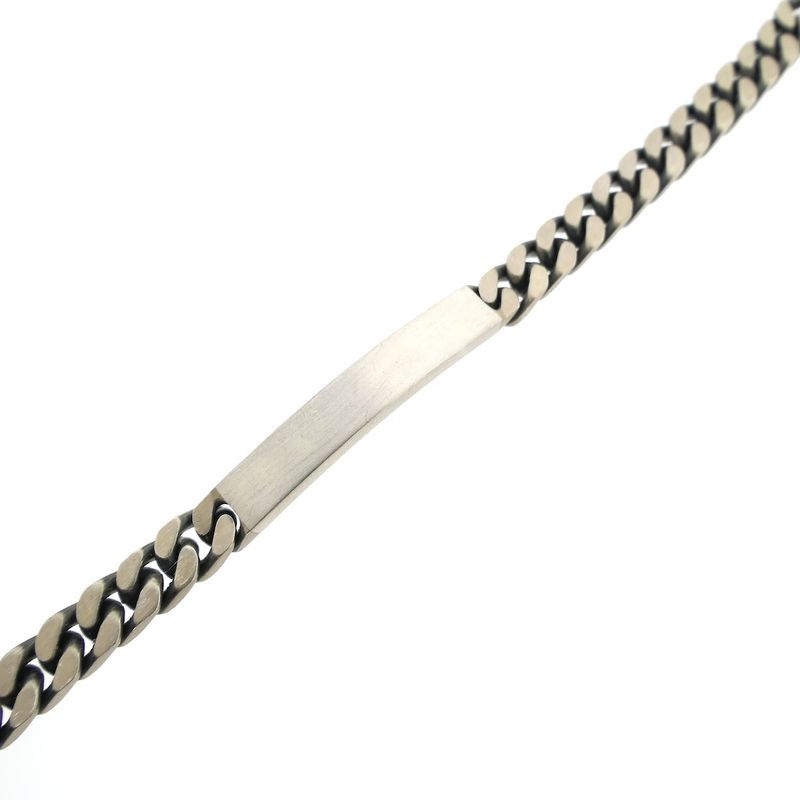 Image 9 of Silver robust gourmet link bracelet with engraving plate