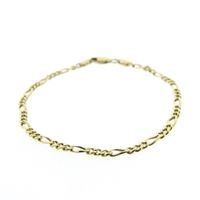Gold Figaro link bracelet | 19 cm