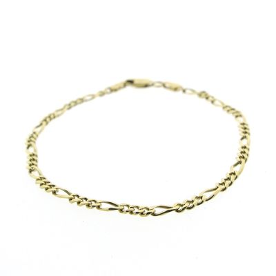 Image 1 of Gold Figaro link bracelet | 19 cm