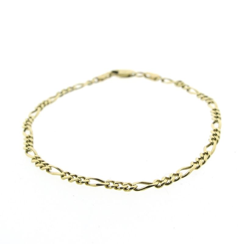 Image 1 of Gold Figaro link bracelet | 19 cm