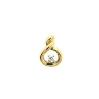 Gold minimalist pendant with diamond | 0.04 ct.