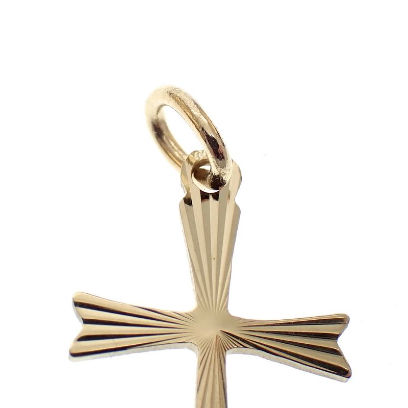 Image 5 of Gold pendant of a small cross with relief