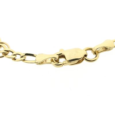 Afbeelding 2 van Gouden figaroschakel kinderarmband met graveerplaatje | 13 cm - 14,5 cm