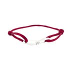 Image 1 of Forever Knots® Handmade Bordeaux Satin Bracelet with Silver Link