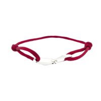 Forever Knots® Handmade Bordeaux Satin Bracelet with Silver Link