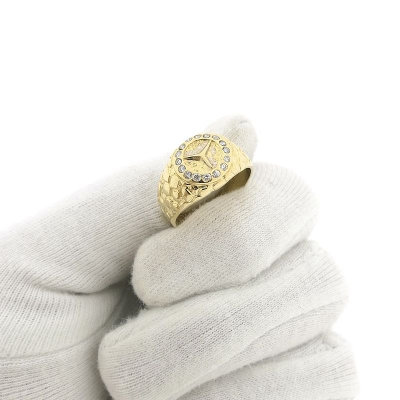 Image 7 of Gold ring with Mercedes logo