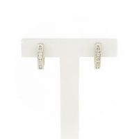 Two-tone gold hoop earrings with zirconia; Ø 15.1 mm