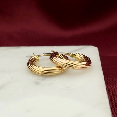 Image 2 of 8 carat bicolor earrings; Ø 16.5 mm