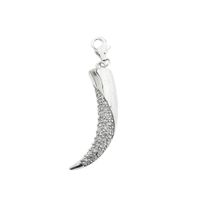 Silver pendant of a tusk with zirconia