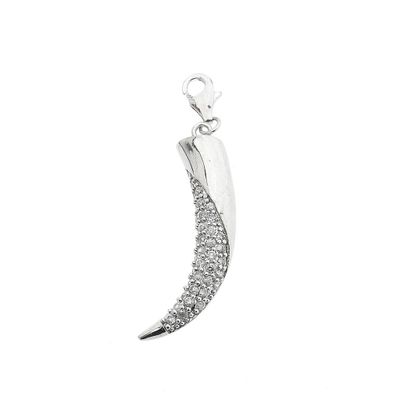 Image 1 of Silver pendant of a tusk with zirconia
