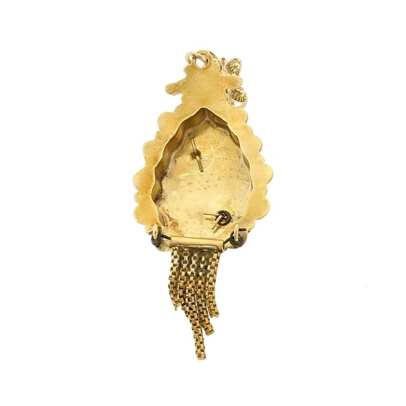 Image 4 of Antique gold pendant of a hat bell