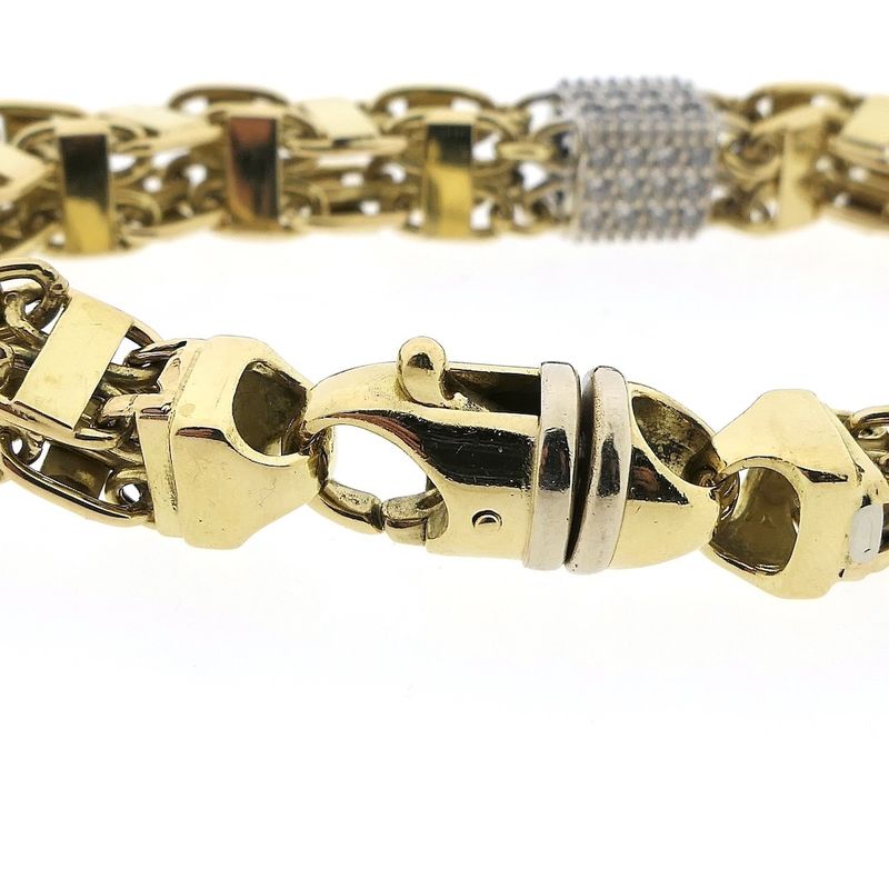 Image 8 of Gold magnum link bracelet with zirconia