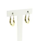 Image 1 of Gold faceted hoop earrings | Ø 15 mm