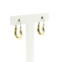 Gold faceted hoop earrings | Ø 15 mm