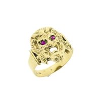 Gold pinky ring with ruby; Hades