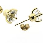 Image 1 of 9 carat solitaire stud earrings with zirconia