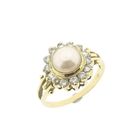 Image 1 of Gold ring with pearl and zirconia