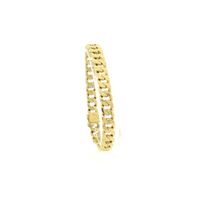 18K gold flat gourmet link bracelet | 22 cm