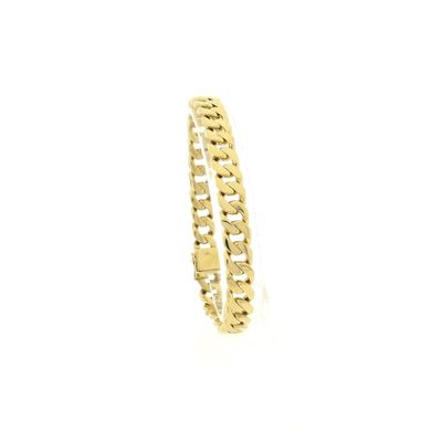 18K gold flat gourmet link bracelet | 22 cm Image 1 of 18K gold flat gourmet link bracelet | 22 cm