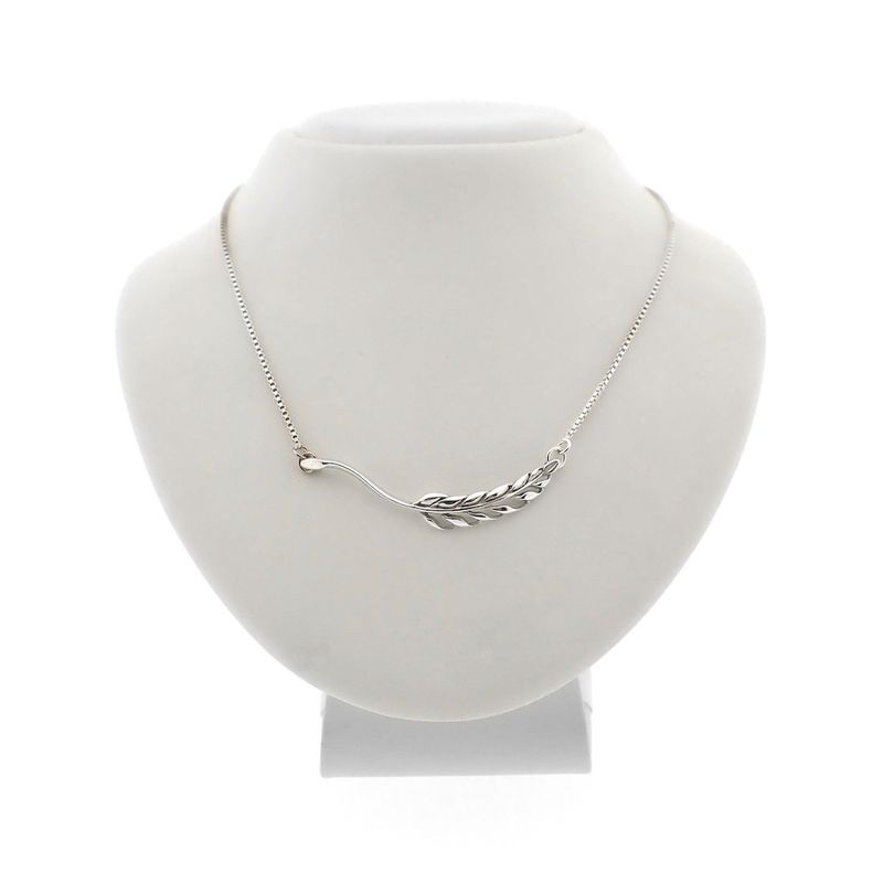 Image 1 of Silver necklace with fixed pendant | 39 cm