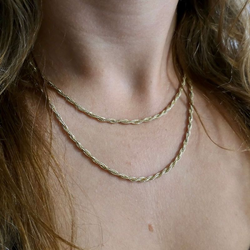 Image 10 of Gold Long Braided Fox Tail Necklace | 87.5 cm