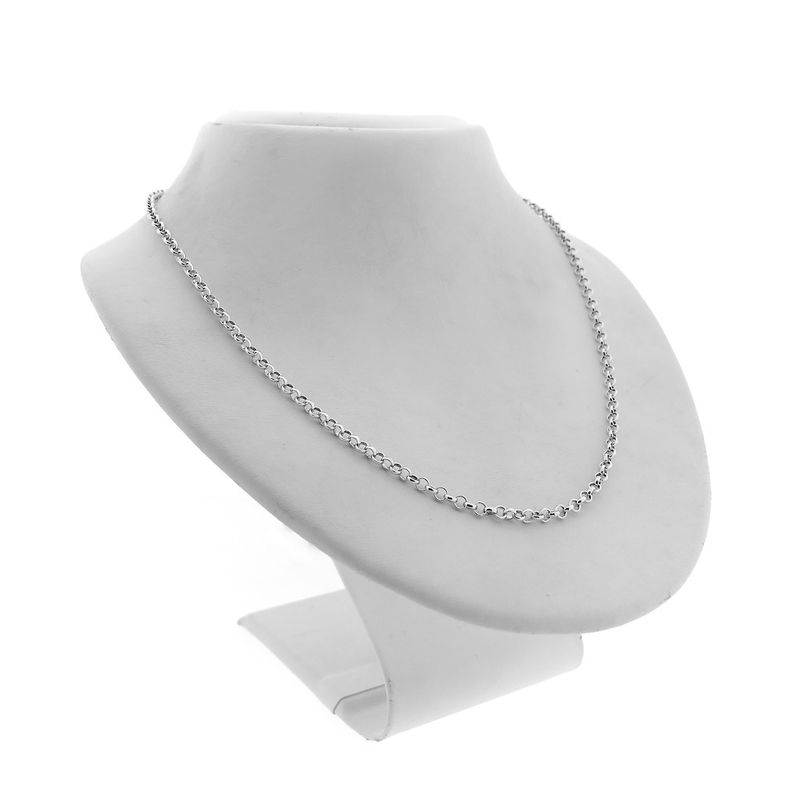 Image 4 of Silver jasseron link chain | 70 cm