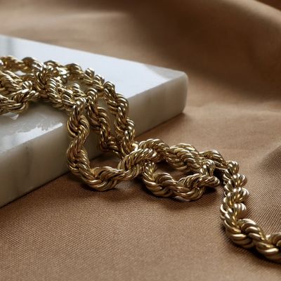 Image 2 of Gold twisted link necklace