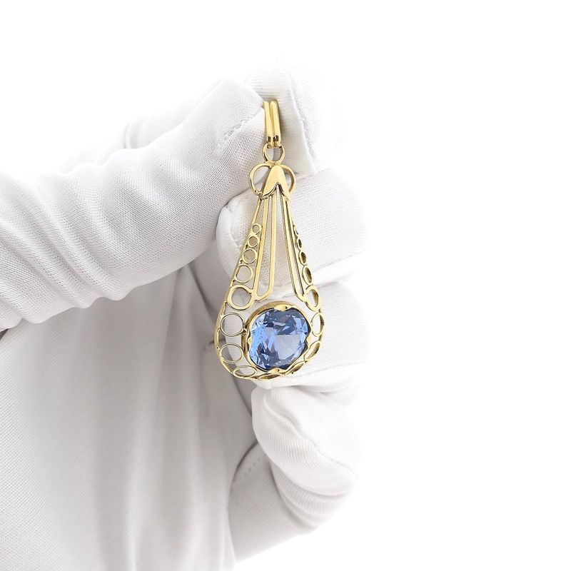 Image 11 of Gold Pendant with Topaz; 14 Karat