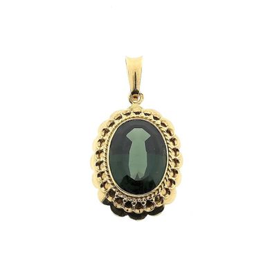 Image 1 of Gold pendant with green tourmaline