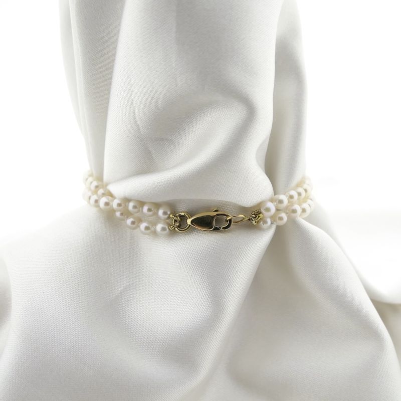 Image 1 of 18 ct. Gold pearl bracelet | 15.5 cm
