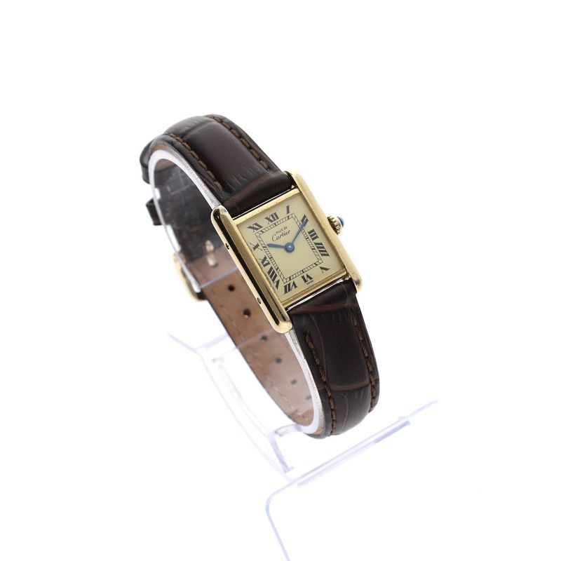 Image 3 of Cartier Tank Vermeil 5057001; Vintage ladies watch