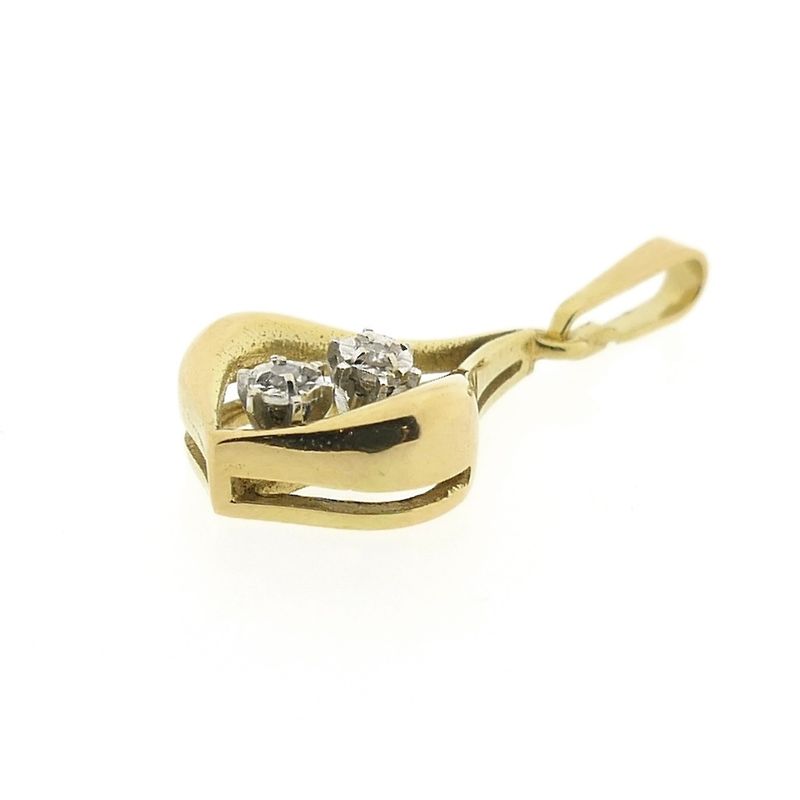 Image 6 of 18K Gold subtle pendant with diamond | 0.02 ct.