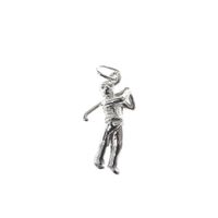 Silver pendant; Hockey player