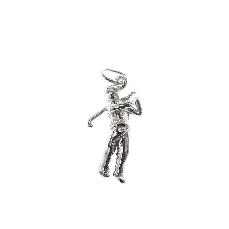 Image 1 of Silver pendant; Hockey player