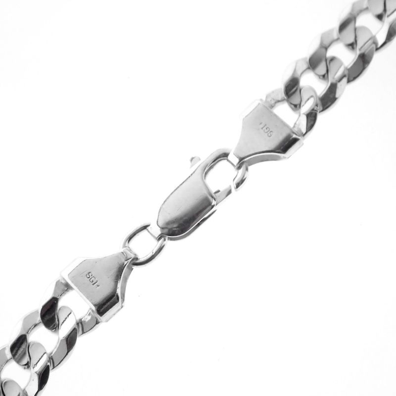 Image 8 of Silver flat gourmet link bracelet | 21 cm