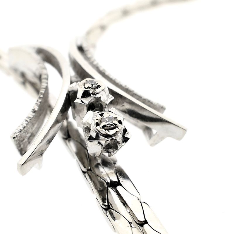 Afbeelding 9 van Witgouden ketting met vaste hanger; Saffier